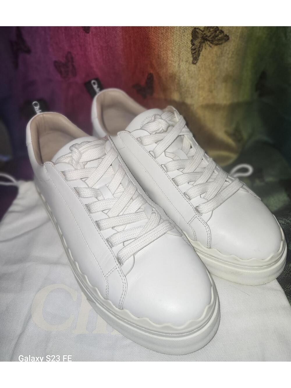 Chloe Lauren Low Top Leather Sneakers Size 39